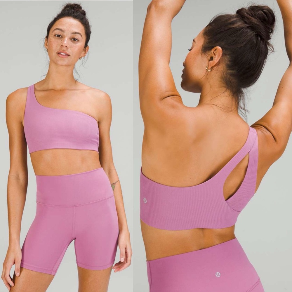 Lululemon Ribbed Nulu Asymmetrical Yoga Bra *Light Support, A/B Cup Velvet Dusty